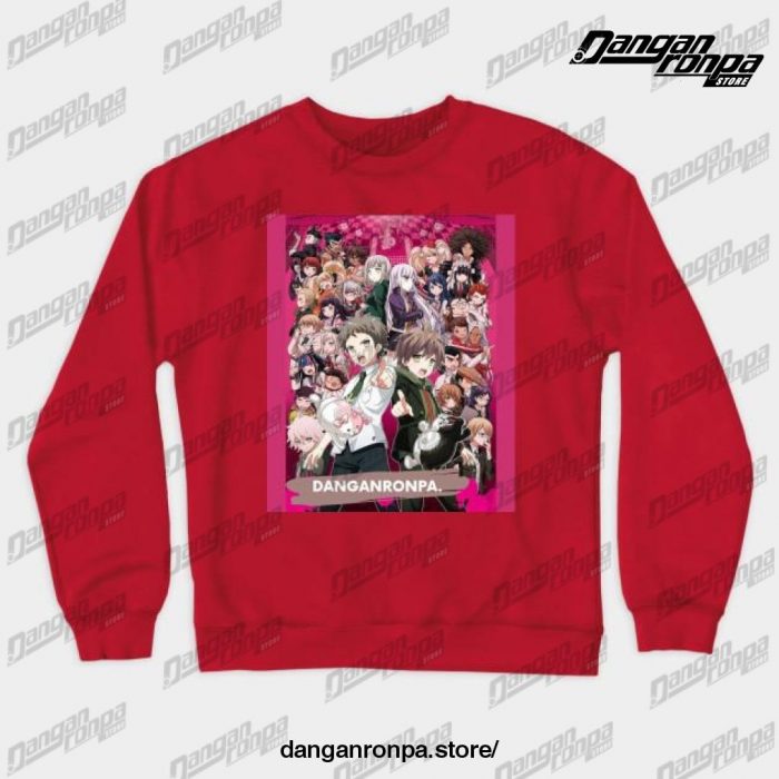 Danganronpa 1 & 2 All In It Crewneck Sweatshirt Red / S