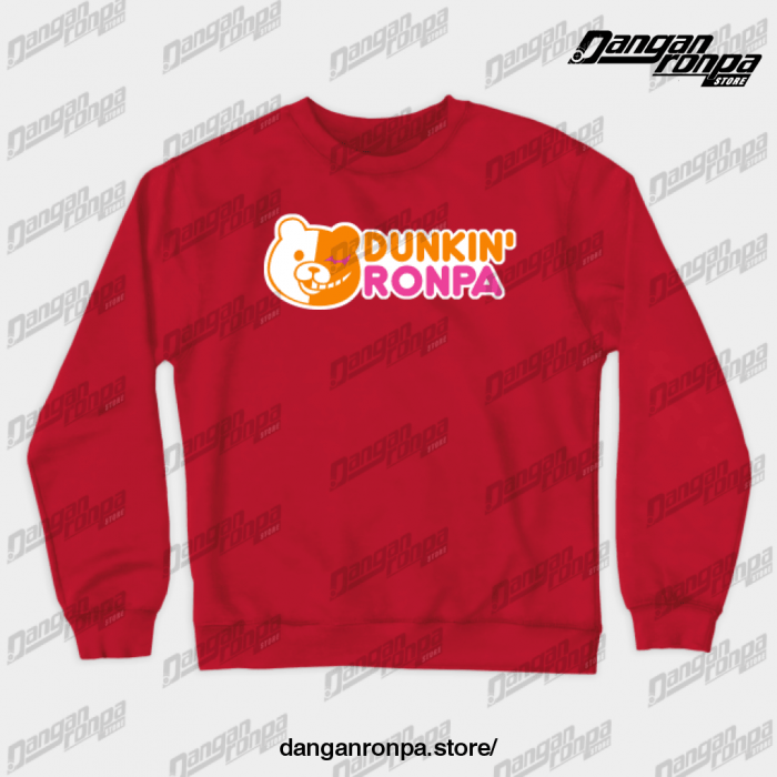 Dunkin Ronpa Crewneck Sweatshirt Red / S