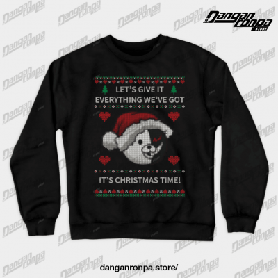 Monokuma Ugly Christmas Sweater Crewneck Sweatshirt Black / S