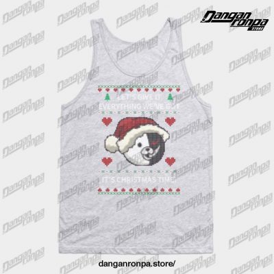 Monokuma Ugly Christmas Sweater Tank Top Gray / S