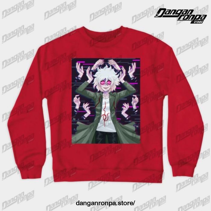 Nagito Komaeda Glitch 2 Crewneck Sweatshirt Red / S