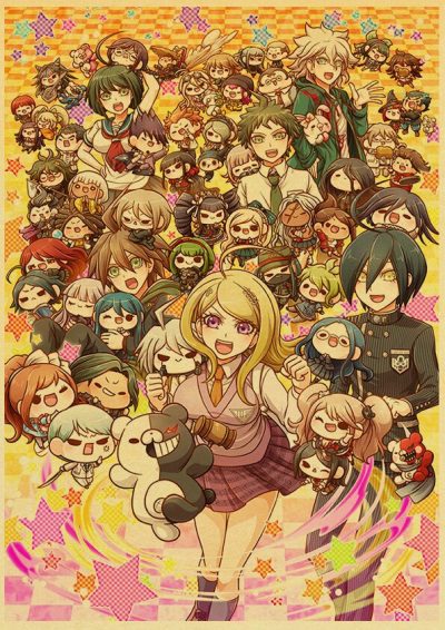 Cartoon Anime Game Posters Prints Danganronpa Retro Canvas Painting Modern Wall Art Picture Home Decoration Teen 18 - Danganronpa Store