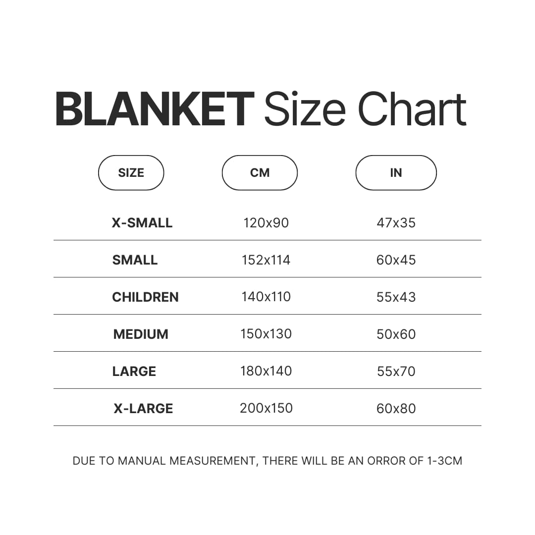 Blanket Size Chart - Danganronpa Store