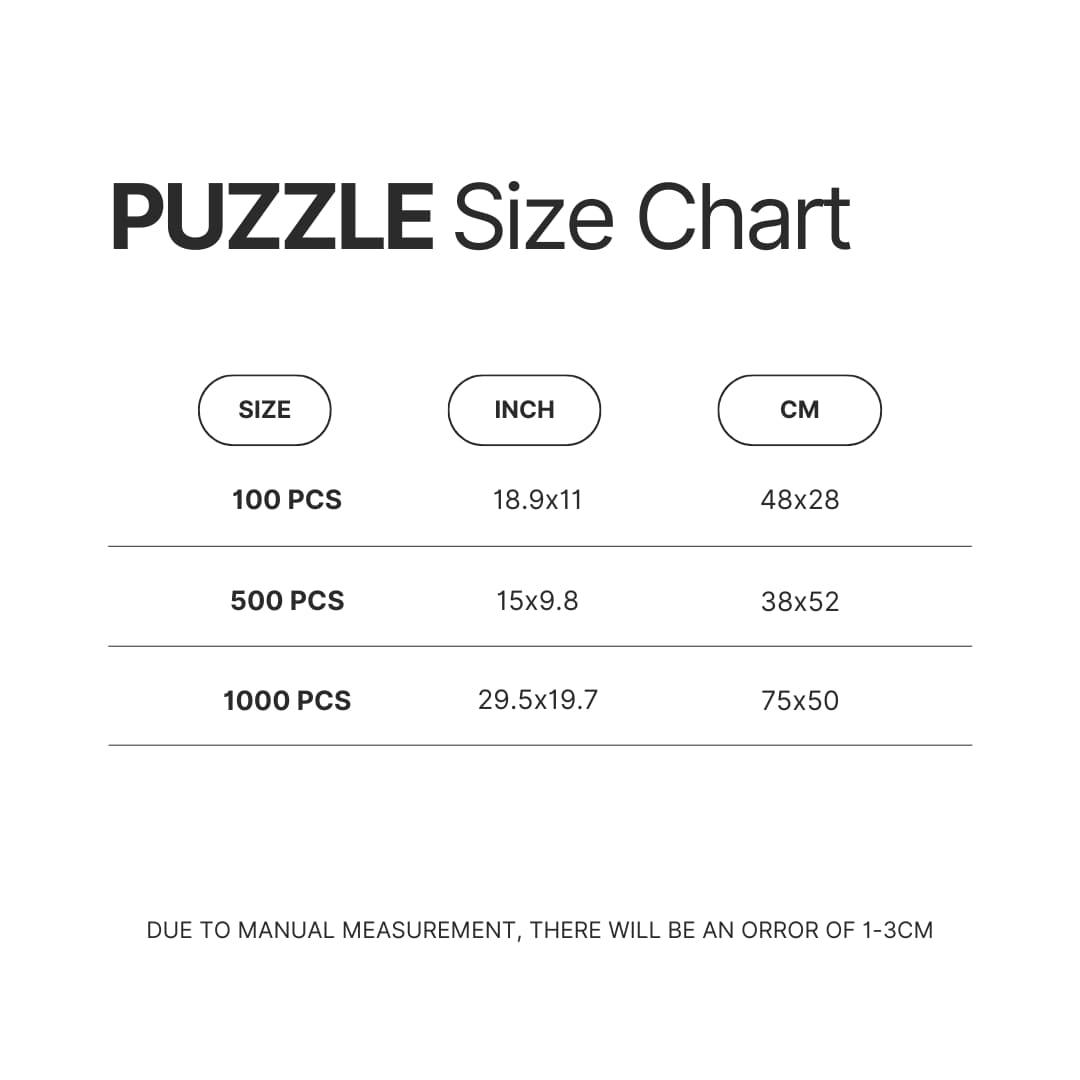Puzzle Size Chart - Danganronpa Store