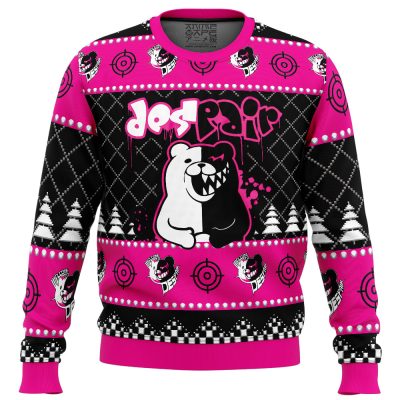 Monokuma Despair Danganronpa Ugly Christmas Sweater FRONT mockup - Danganronpa Store